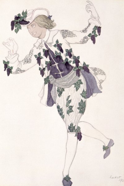 Costume design for the Pageboy of the Fairy Lilac, from Sleeping Beauty by Leon Bakst